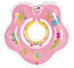 Дитячий надувний круг-воротнічёк для плавання Sea рожевий Kinderenok (210319)