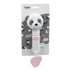 Мягкая игрушка-пищалка с прорезывателем Панда розовая Tulilo (9027)