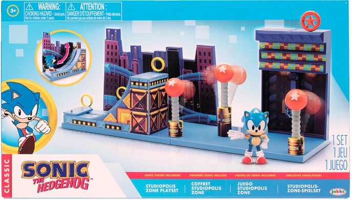 Ігровий набір з фігурками Sonic the Hedgehog Сонік у Студіополісі 1 фігурка 6 см з аксесуаром (406924-RF1)