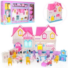Будиночок для ляльок меблі, фігурки, машина, муз., світло, 2 види (WD-921B-E)