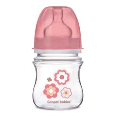 Пляшка з широким отвором антиколікова Easystart - Newborn baby 120 мл рожева Canpol (35/216_pin)