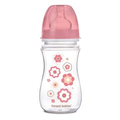 Пляшка з широким отвором антиколікова Easystart Newborn baby 240 мл рожева Canpol (35/217_pin)
