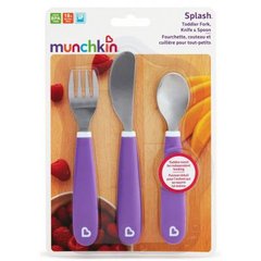 Munchkin Набор детской посуды (012110.04) Splash из нержавеющей стали 3 предмета Фиолетовый