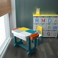 Детский многофункциональный столик и стульчик Poppet Трансформер 6в1, синий (PP-004)