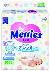 Подгузники детские Merries S (4-8 кг, 82 шт)