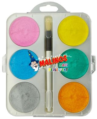 Акварельные краски перламутровые MALINOS Maxi Perleffekt 6 цветов