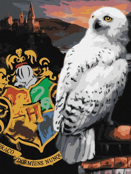 Набор для росписи по номерам WB Harry Potter Гедвига и Хогвартс 30х40 см Идейка (KHO5258)