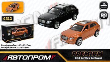 Машина металлическая Автопром Bentley Bentayga в ассортименте (4312)