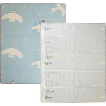 Дитячий двосторонній килимок Poppet Зимова ніч та Птах світу, 200х150x1 см (PP024-150H)