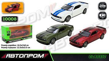 Машина металлическая Автопром Dodge Challenger в ассортименте (10008)