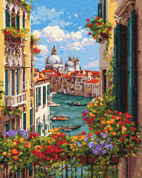 Набор для росписи по номерам Прекрасный вид с балкона 40х50 см Идейка (KHO6477)