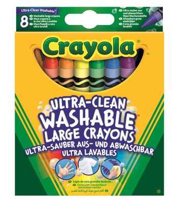Восковые мелки Crayola Ultra Clean Washable смываемые 8 шт, (52-3282)