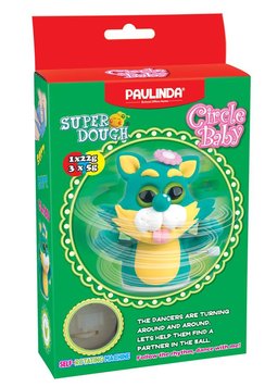 Масса для лепки Paulinda Super Dough Circle Baby Кот заводной механизм, крутящийся, зеленый PL-081177-3