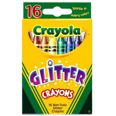 Набор для творчества Crayola 16 восковых мелков с блестками (52-3716)