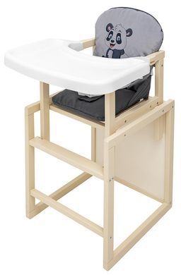 Стульчик-трансформер Babyroom слоновая кость серый/графит, панда (Пеппи-260)