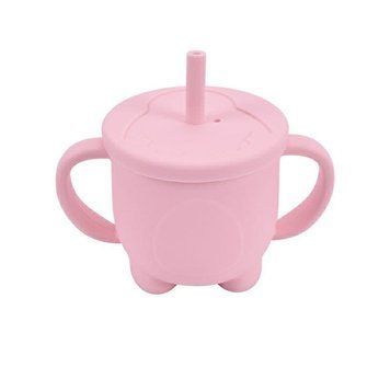 Силіконовий поїльник Пінгвін з трубочкою - Rose Quartz BNB (0127-rose-quartz)