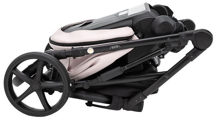 Коляска 2в1 Adamex Zico Eco рожевий пудра (Sa-15)