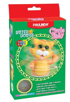 Масса для лепки Paulinda Super Dough Circle Baby Кот заводной механизм, крутящийся, оранжевый PL-081177-4