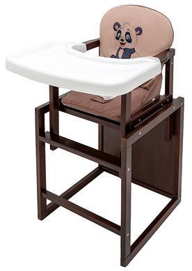 Стульчик-трансформер Babyroom тонированный капучино/шоколад, панда (Пеппи)