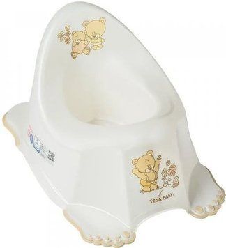Горшок детский музыкальный антискользящий Teddy Bear white pearl (PO-046-118)