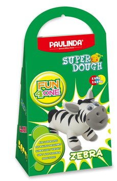 Масса для лепки Paulinda Super Dough Fun4one Зебра подвижные глаза PL-1563