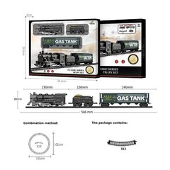 Железная дорога 15 элементов, 2 грузовых вагона, звук, подсветка (1601 C-2 (24)