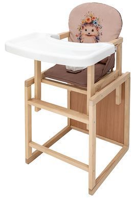 Стільчик-трансформер Babyroom капучино/шоколад, їжачок, квіти (Пеппі-230 eko)