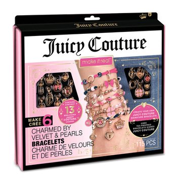 Набір для створення шарм-браслетів Make it Real Juicy Couture Браслети прикрашені оксамитами та перлинами (MR4417)