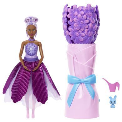 Набор сюрприз с куклой Barbie Petal Pop Фиолетовая маргаритка (JMF58)