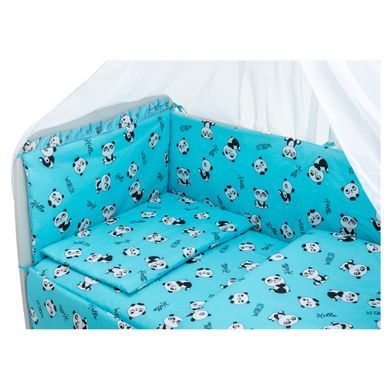 Детская постель Babyroom Gold RG-08 голубой (пандочки)