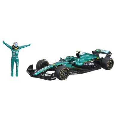Автомодель с фигуркой Bburago Aston Martin AMR25 2025 1:24 №14 (18-28071)
