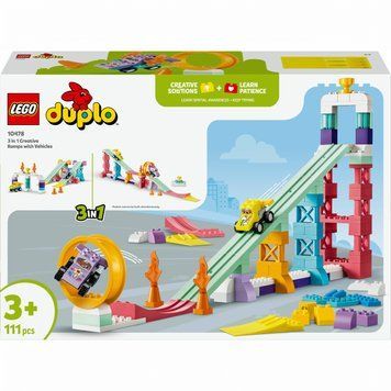 Конструктор Lego DUPLO 3 в 1 Цікаві гірки та трампліни з автомобілями (10478)