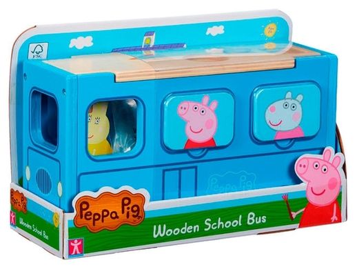 Деревянный игровой комплект-сортировщик Peppa Pippi School Bus (7222)