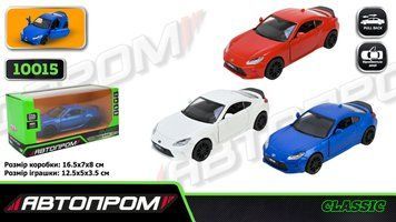 Машина металлическая Автопром Toyota GR86 3 цвета (10015)