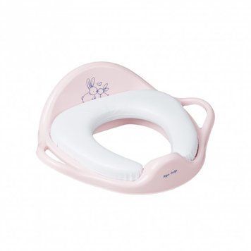 Накладка на унитаз Tega Baby мягкая "Кролики" Розовый (KR-020-104)
