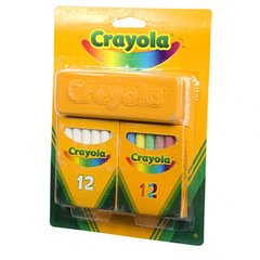 Набор для творчества Crayola Мелки белые и цветные с губкой (98268)