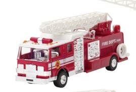 Машинка металлическая Goki Пожарная машина Бочка с лесницей красная 12115G-4