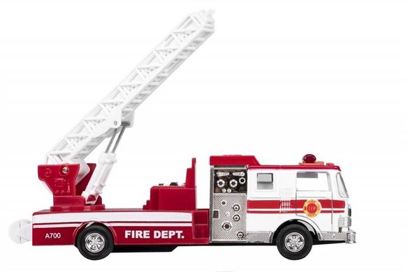 Машинка металева Goki Пожежна машина лесница біла 12115G-1