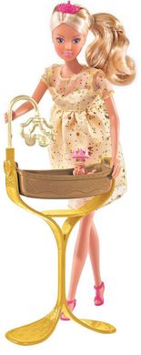 Лялька Штеффі вагітна з люлькою і немовлям Simba 573 7084