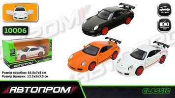Машина металлическая Автопром Porsche 911GT3 RS 3 цвета (10006)