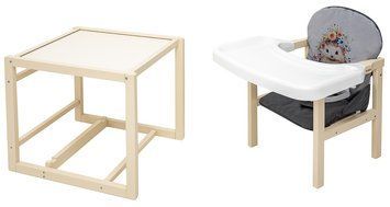 Стульчик-трансформер Babyroom слоновая кость серый/графит, ежик, цветы (Пеппи-260)
