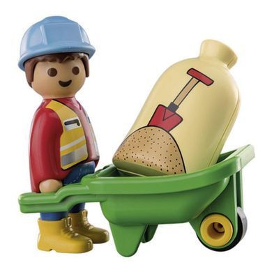 Конструктор Playmobil 1.2.3 Строитель с тачкой (70409)