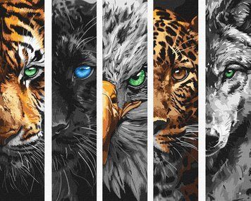Набор для росписи номеров. "Хищники" 40х50см Идейка (KHO6622)