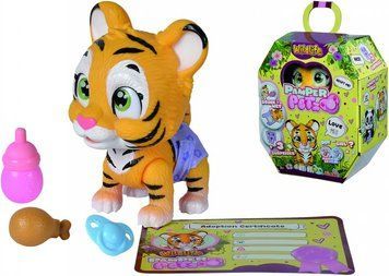 Игровой набор Simba "Pamper Petz Тигрёнок" пьющий и писающий с цветной лапкой 3 аксессуаров-сюрприза (5953575)