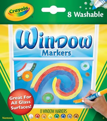 Набір фломастерів Crayola Washable для малювання на склі 8 шт (256344.024)